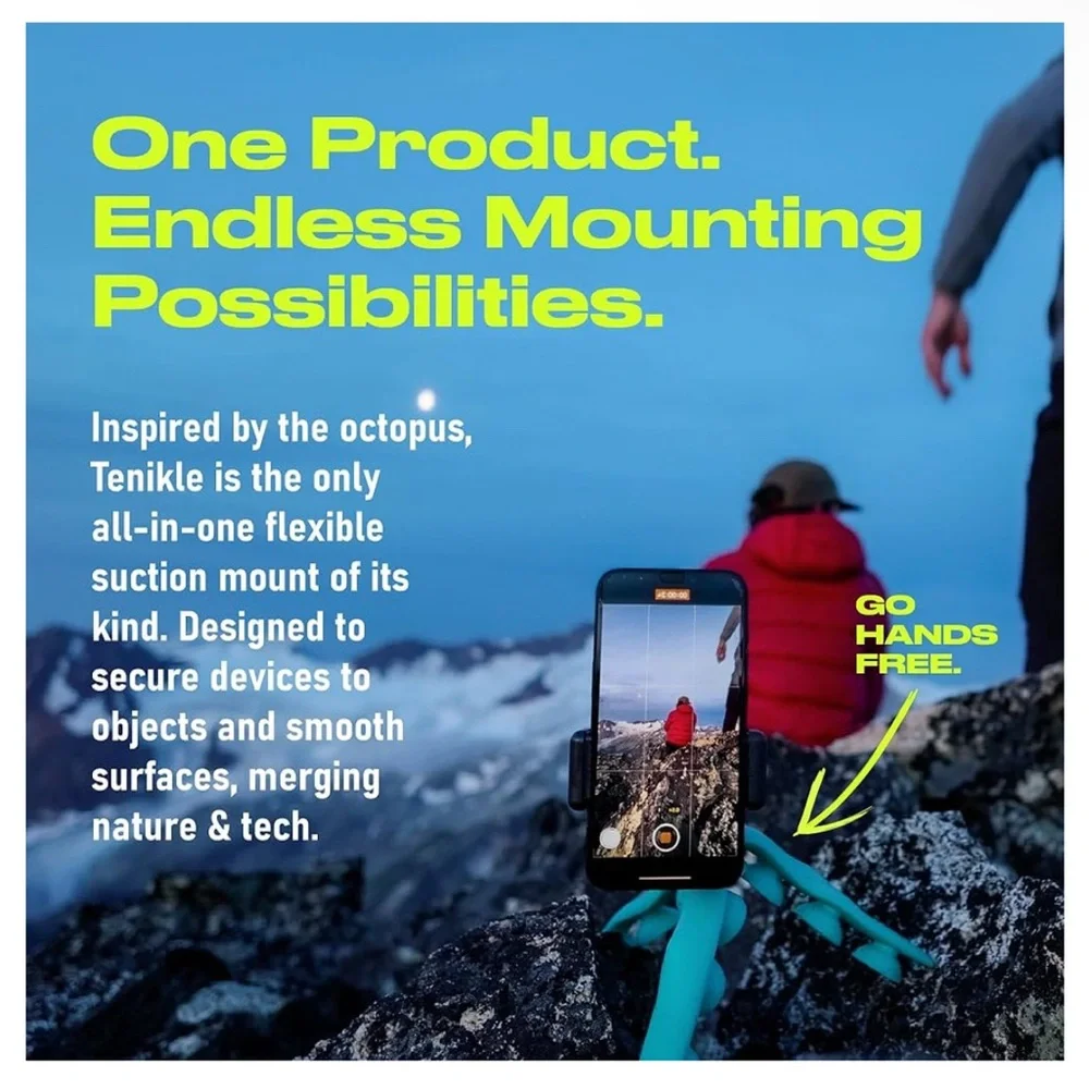 Black Tenikle® - Flexible Tentacle Tripod for Mobile Phone & Action Camera GoPro